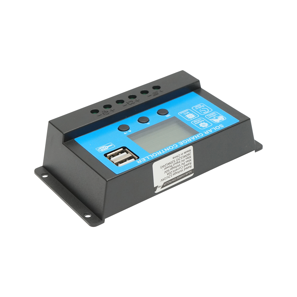 Regulator tensiune pentru panou solar 12/24V, 20A, 2X port USB Breckner Germany - imagine 3