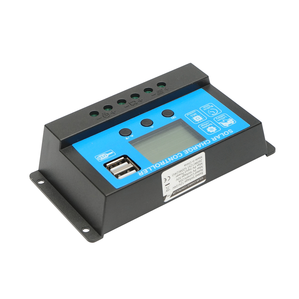 Regulator tensiune pentru panou solar 20A 12V/24V port USB 5V/2A Breckner Germany - imagine 3