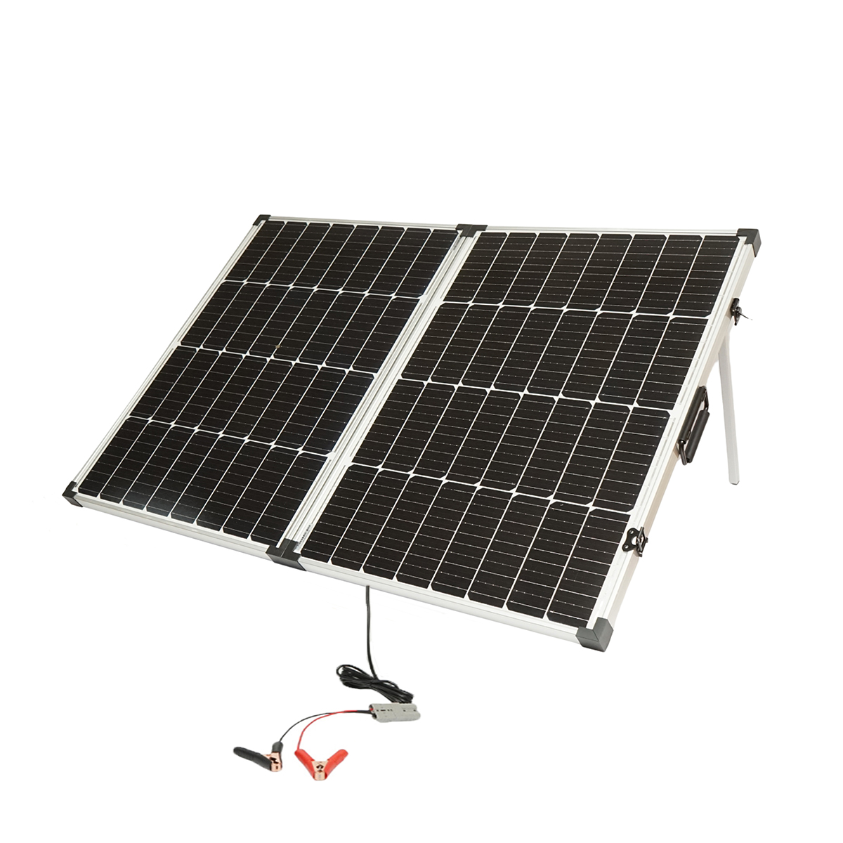Panou solar 145W portabil fotovoltaic monocristalin tip valiza cu regulator tensiune 12/24V 20Ah 2 USB-uri Breckner Germany