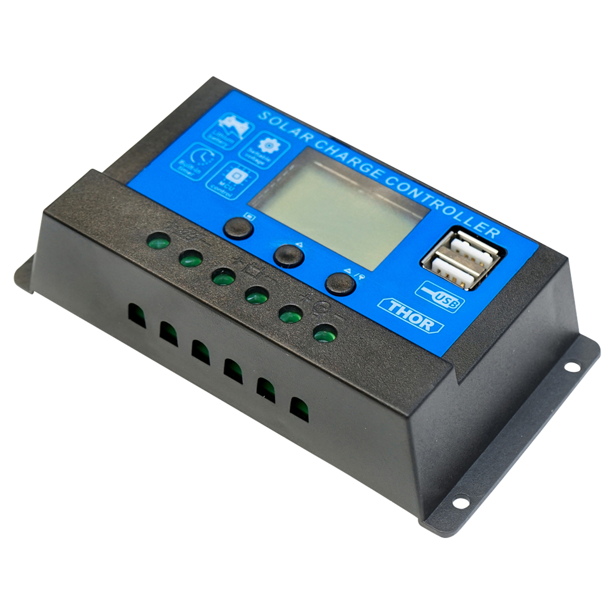 Regulator tensiune pentru panou solar 10A 12V/24V 2X port USB - imagine 2