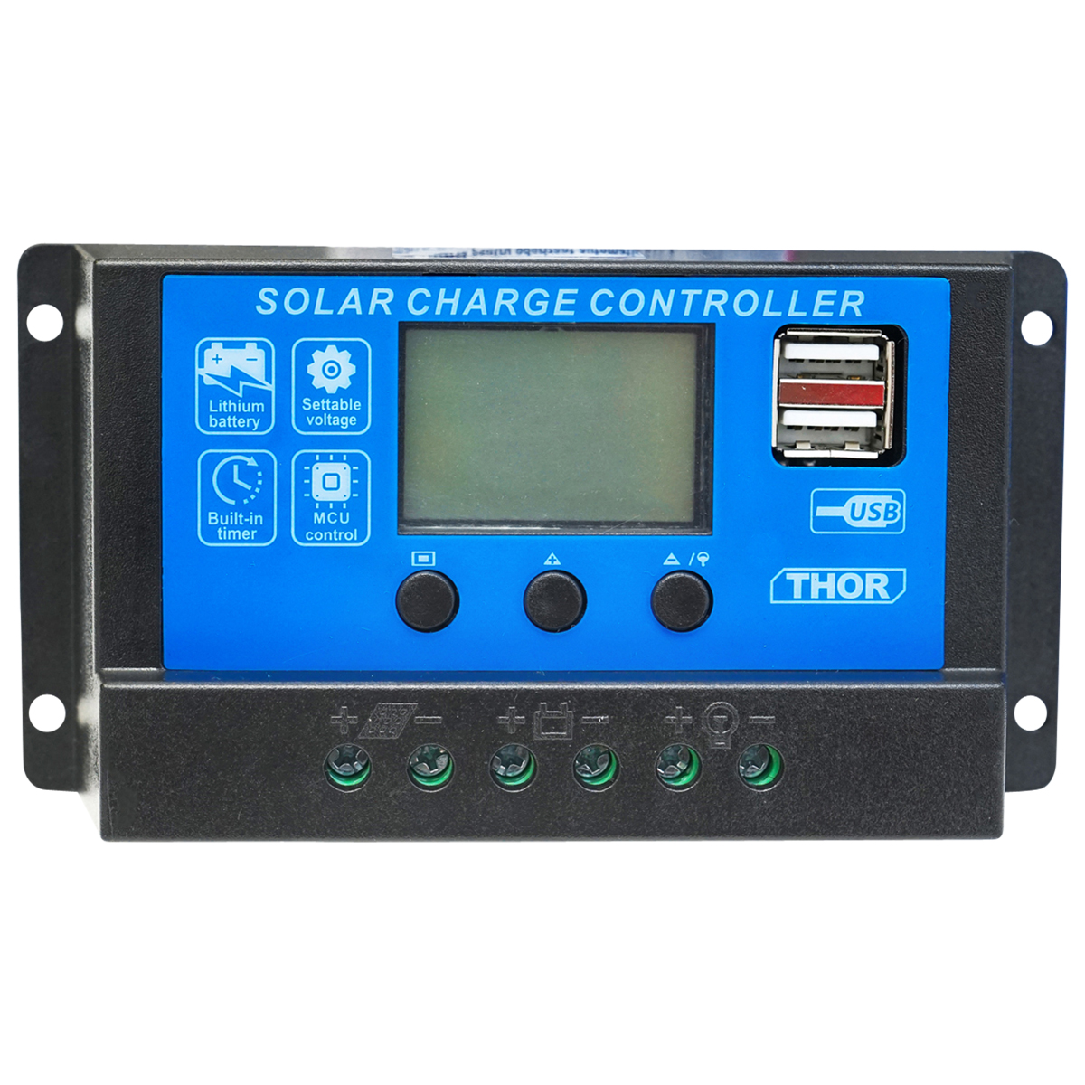 Regulator tensiune pentru panou solar 10A 12V/24V 2X port USB - imagine 3