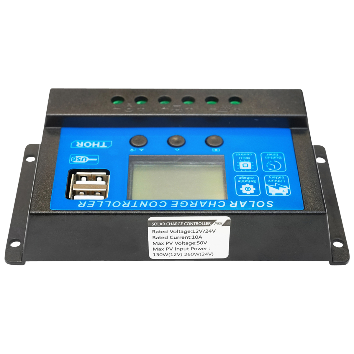 Regulator tensiune pentru panou solar 10A 12V/24V 2X port USB - imagine 5