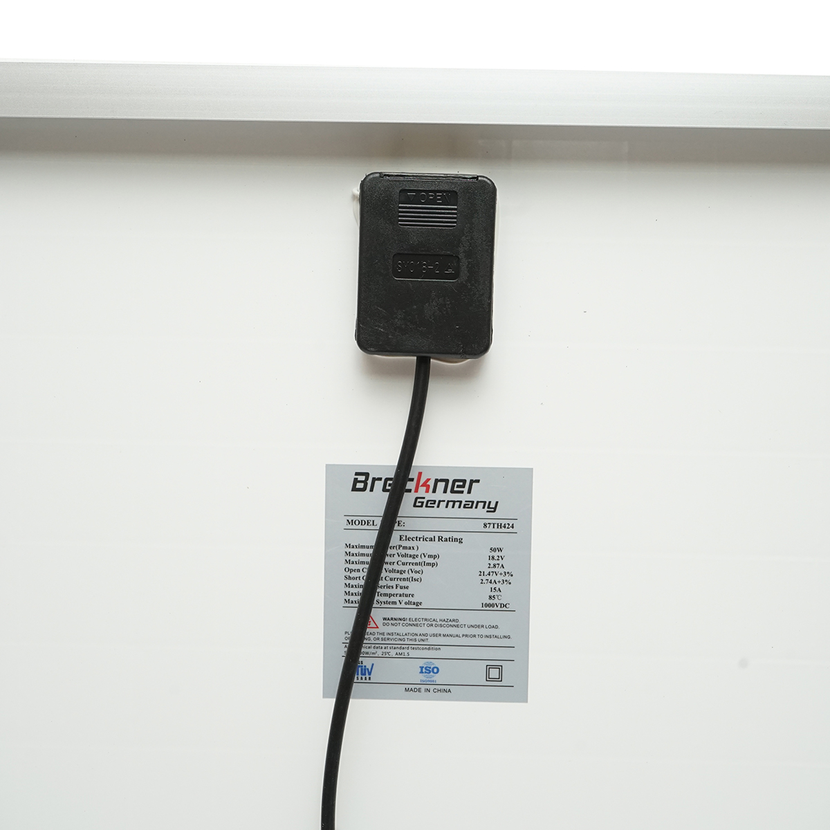 Panou solar 50W fotovoltaic monocristalin 400x670x25mm Breckner Germany - imagine 4