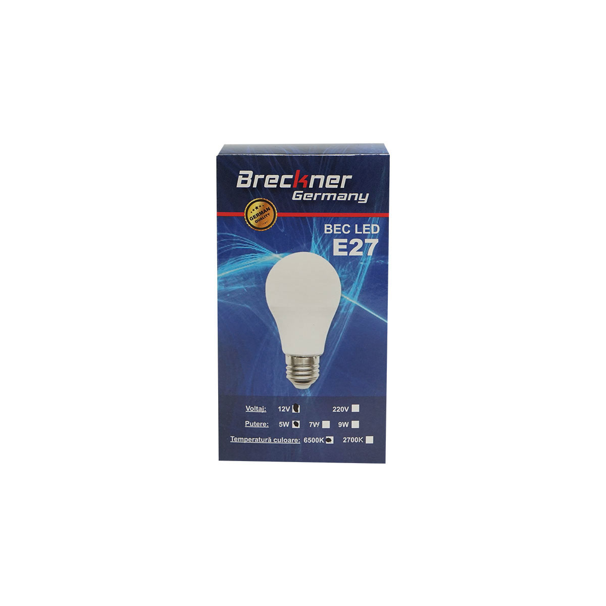 Bec LED 5W, 12V, E27 lumina rece 6500K, 450lm Breckner Germany - imagine 4