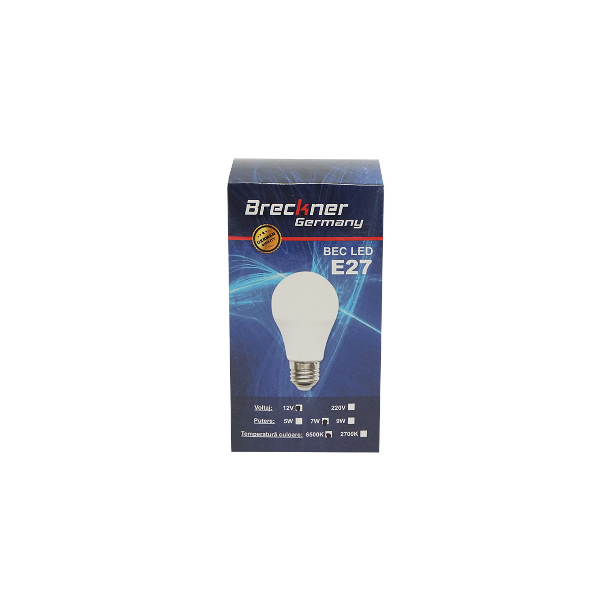 Bec LED 7W, 12V, E27 lumina rece 6500K Breckner Germany - imagine 4