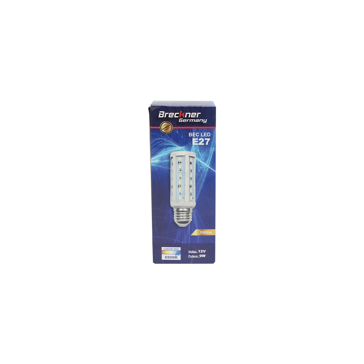 Bec led tip corn E27, 9W, 12V lumina rece 6500K, 1000Lm Breckner Germany - imagine 4