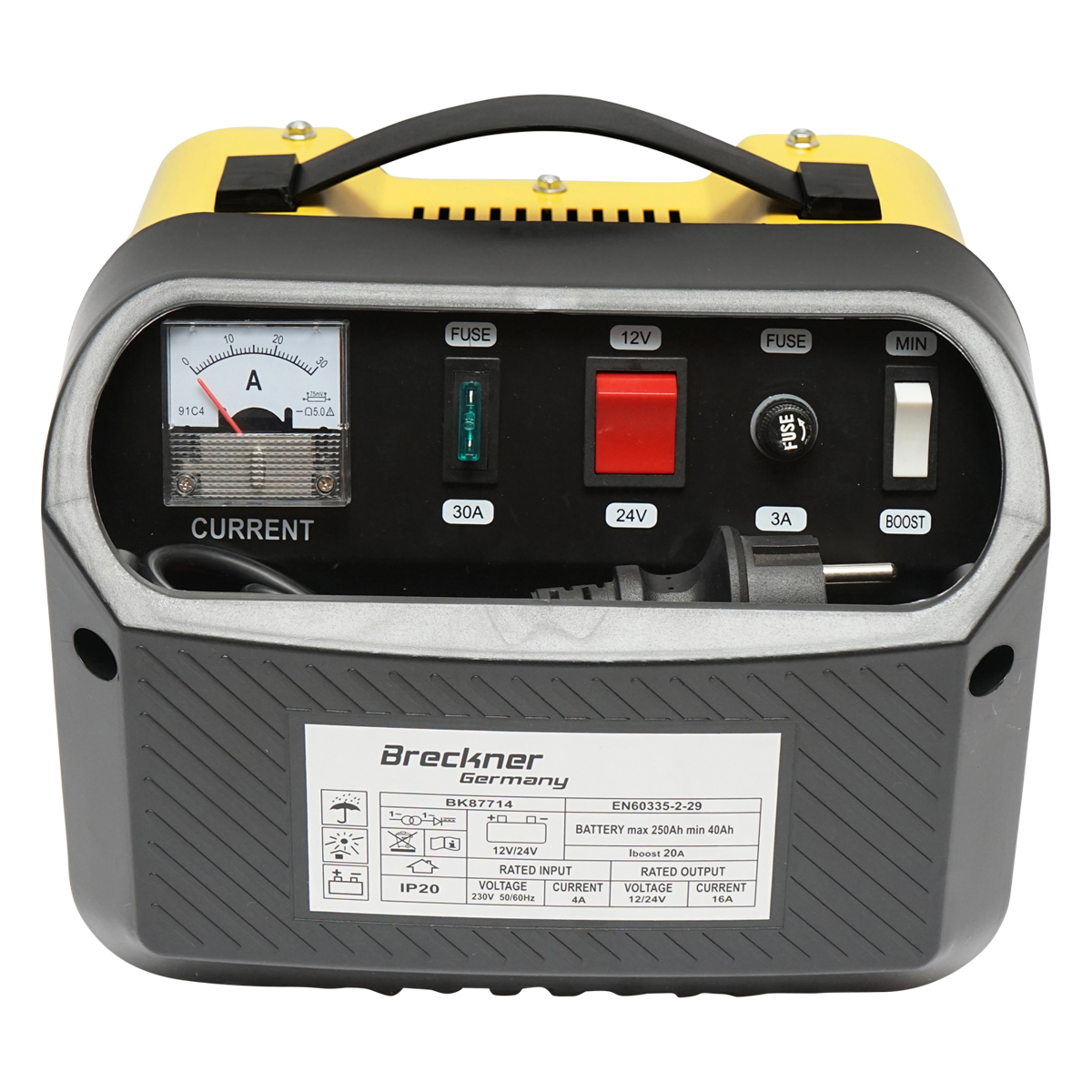 Redresor incarcator baterie auto 12/24V 20A 230V/566W pentru baterii 40-250Ah Breckner Germany - imagine 10