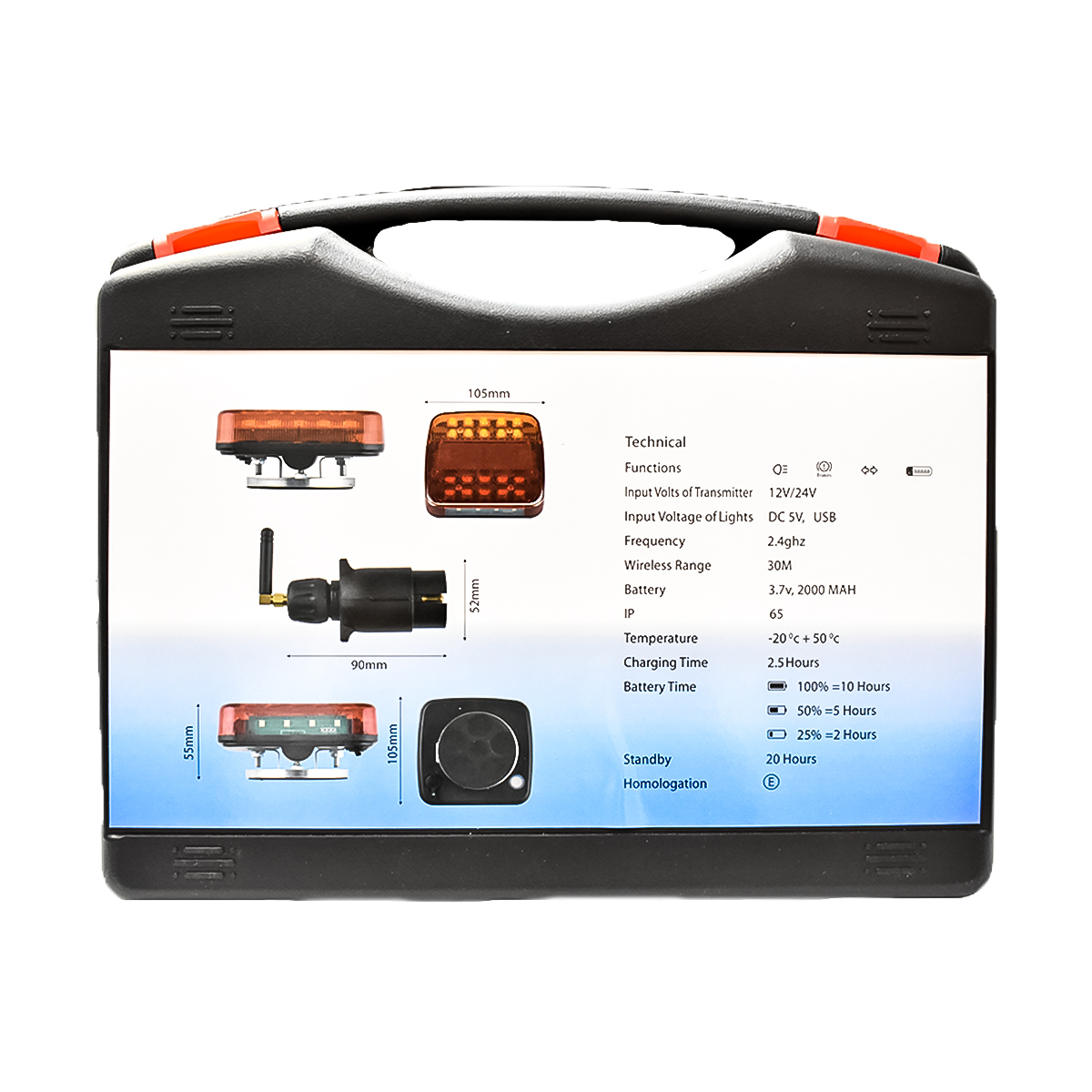 Set lampi magnetice WIFI cu control wireless 12/24V baterie 3.7V/2000mAh cablu IP65 Breckner Germany - imagine 2