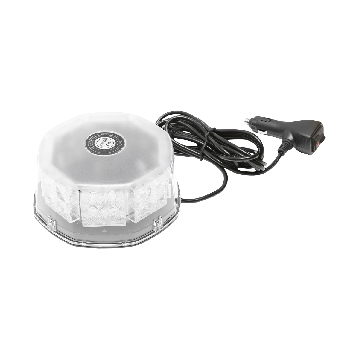 Lampa avertizare rotunda, girofar cu 32 zone LED-uri SMD lumina galbena, prindere magnetica, intrerupator ON/OFF cu indicator luminos, 12V/24V Breckner Germany - imagine 3