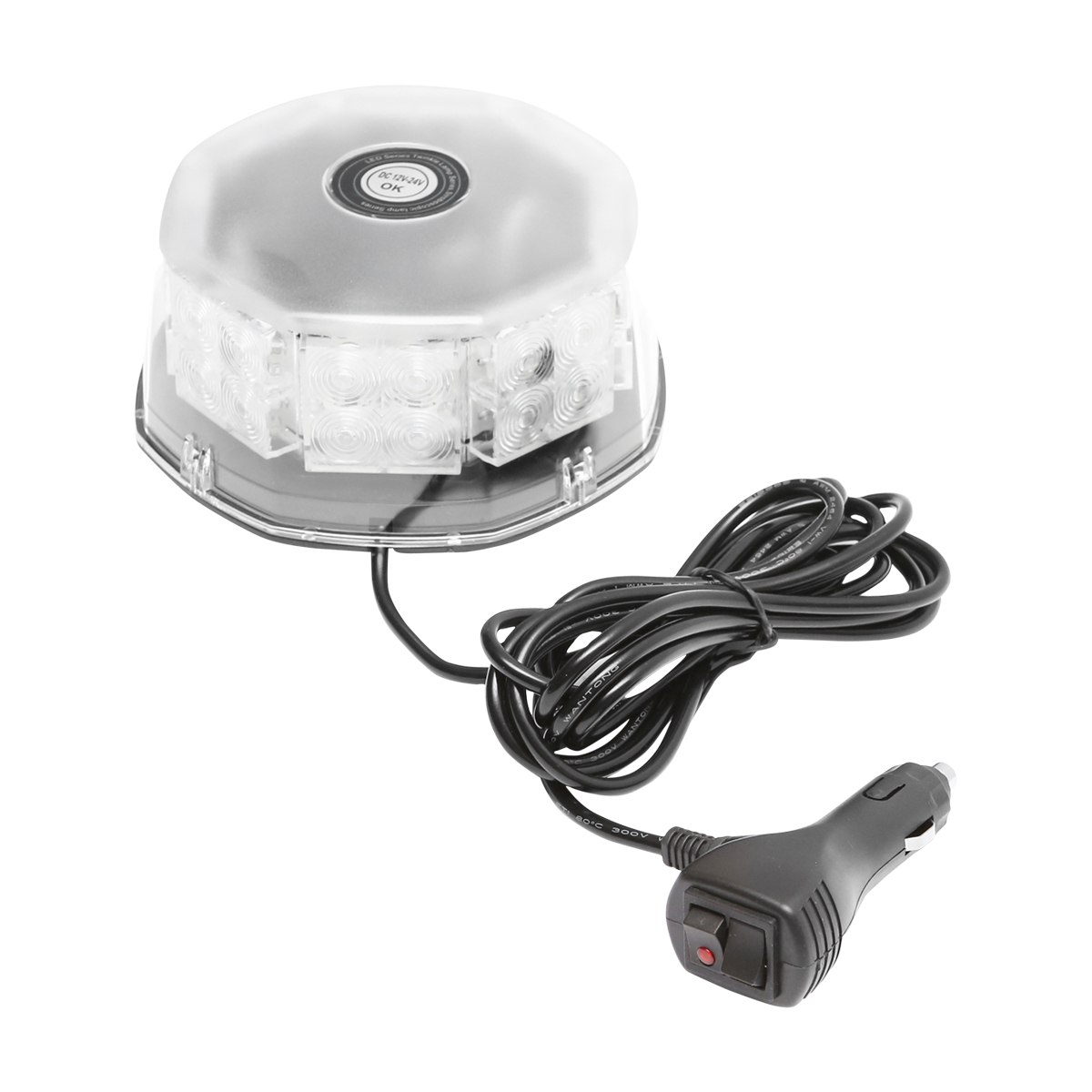 Lampa avertizare rotunda, girofar cu 32 zone LED-uri SMD lumina galbena, prindere magnetica, intrerupator ON/OFF cu indicator luminos, 12V/24V Breckner Germany