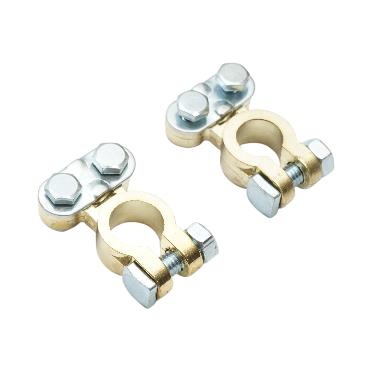 Set borne baterie de bronz cu strangere pe surub - imagine 3