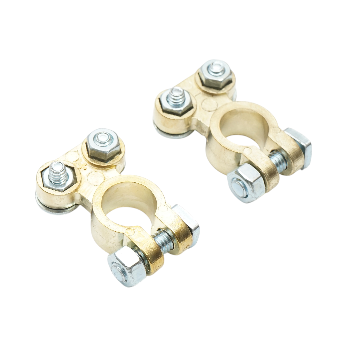 Set borne baterie de bronz cu strangere pe surub - imagine 4