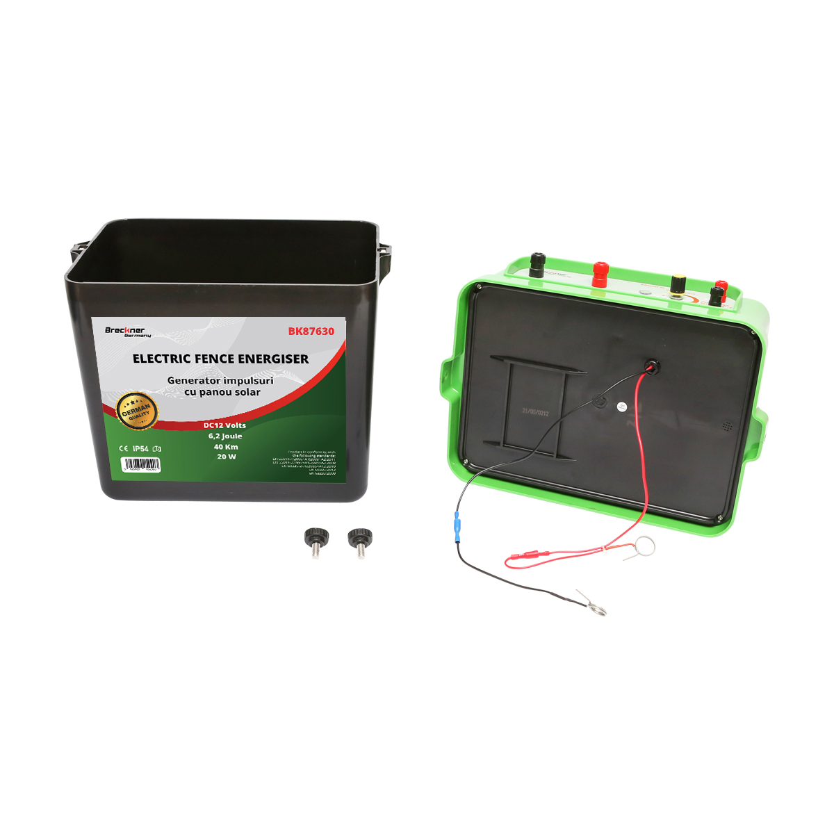 Aparat generator impulsuri 12V 6.2 Joule 40km cu panou solar 20W gard electric Breckner Germany - imagine 7