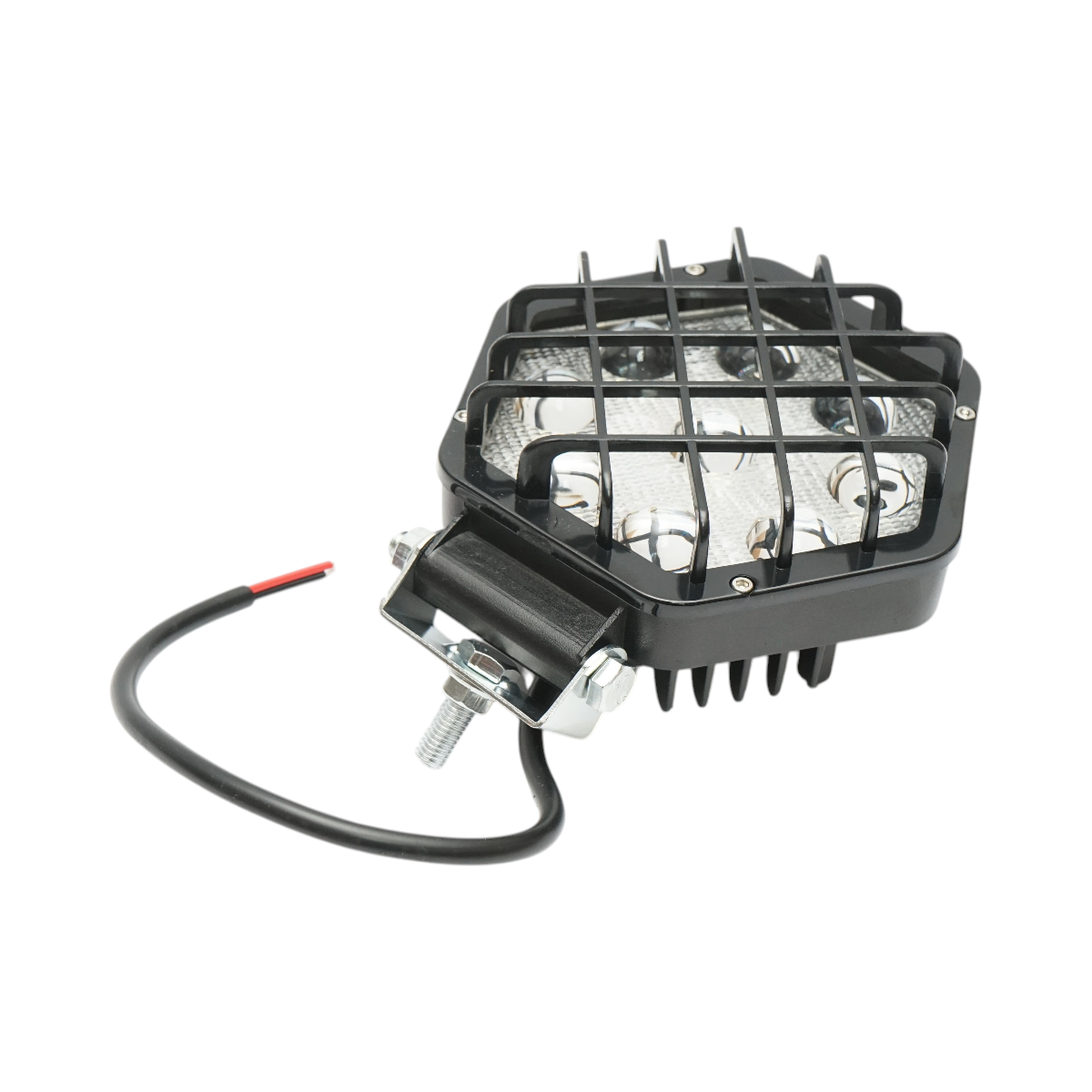 Lampa proiector hexagonal cu grilaj metalic negru, 9 LED-uri, unghi de radiere 30, DC 10-80V 27W Breckner Germany - imagine 4