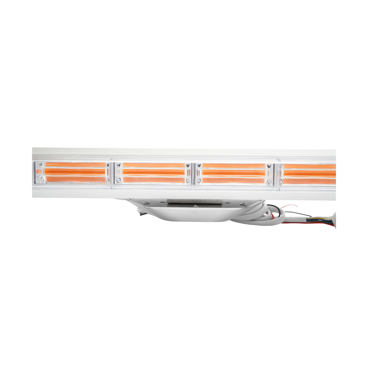 Rampa luminoasa girofar 12V cu 22 module lumina galbena si sonor integrat 1180x210x68mm Breckner Germany - imagine 8