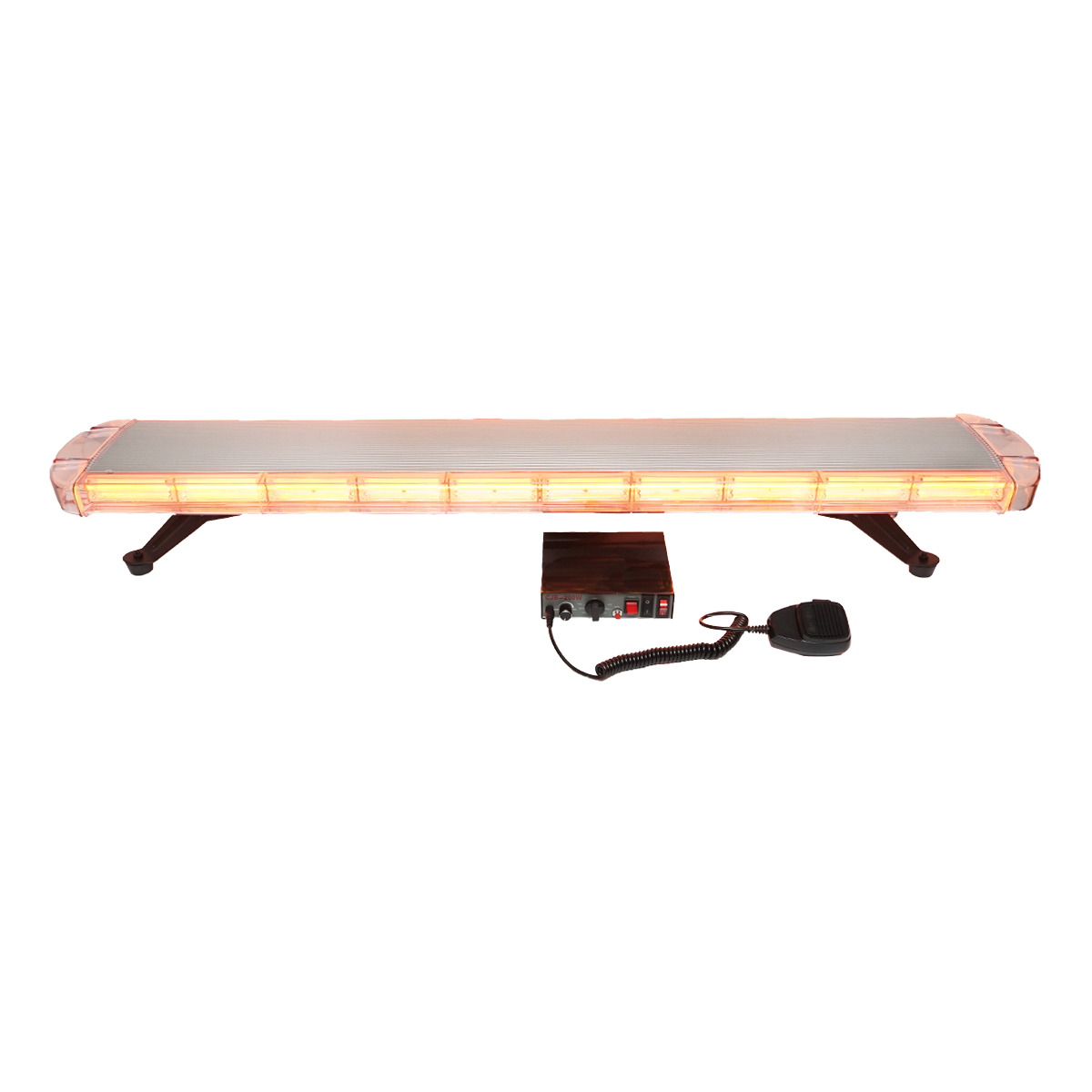 Rampa luminoasa girofar 12V cu 22 module lumina galbena si sonor integrat 1180x210x68mm Breckner Germany - imagine 3