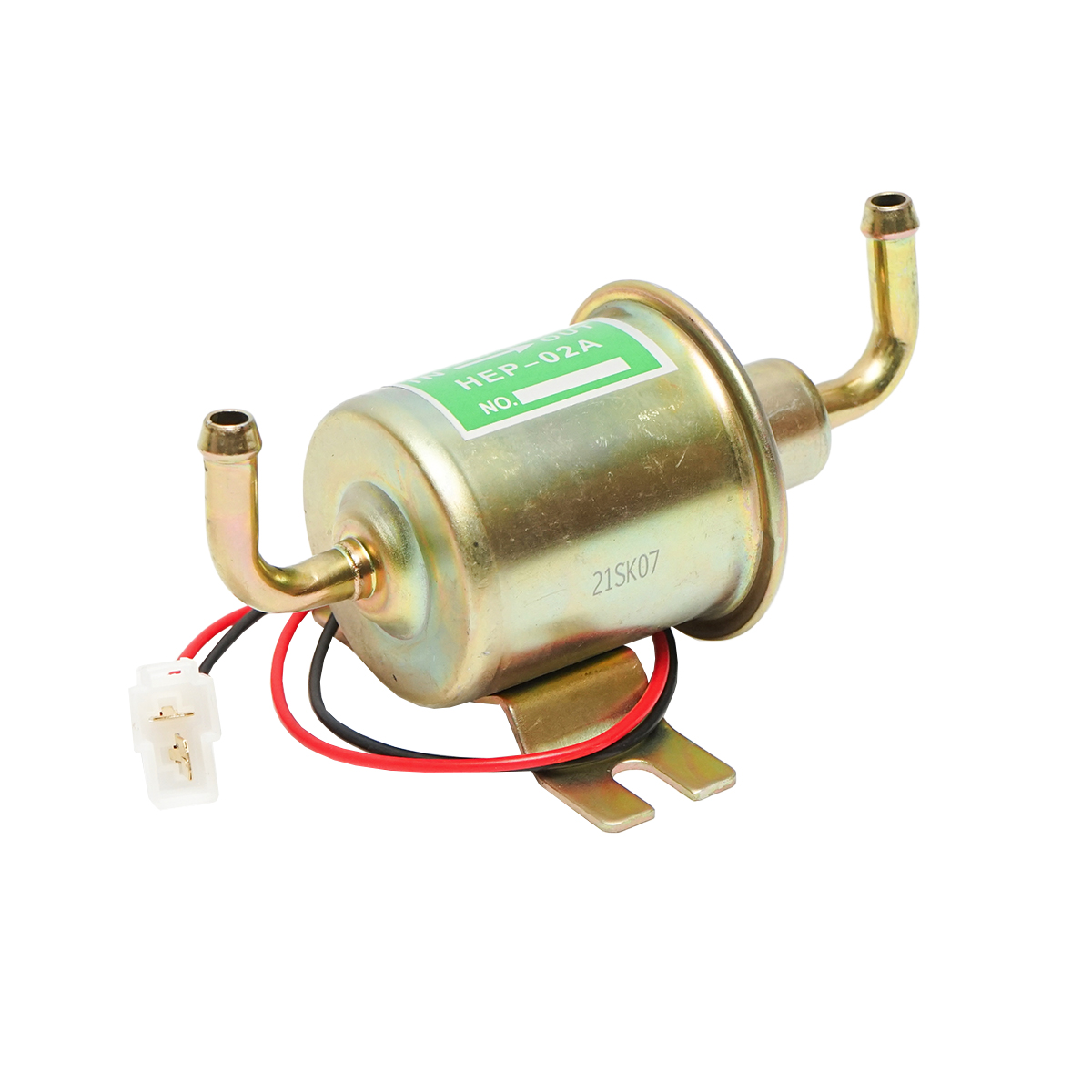 Pompa alimentare electrica universala 12V cot 90 grade, L=130mm, fi 8mm pentru motorina/benzina OEM YK-3065, HEP-02A - imagine 2