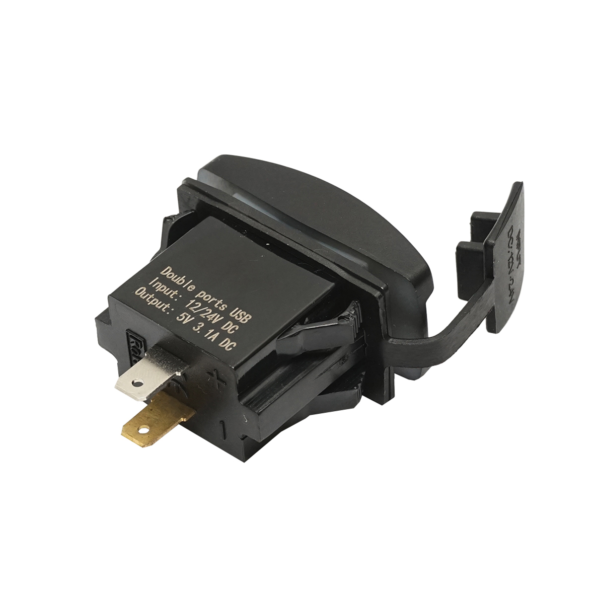 Incarcator universal 12/24V cu doua porturi USB, tensiune de iesire 5V/3.1A DC (montaj in Tablou bord; grila, etc.)  incarcare rapida  - imagine 5