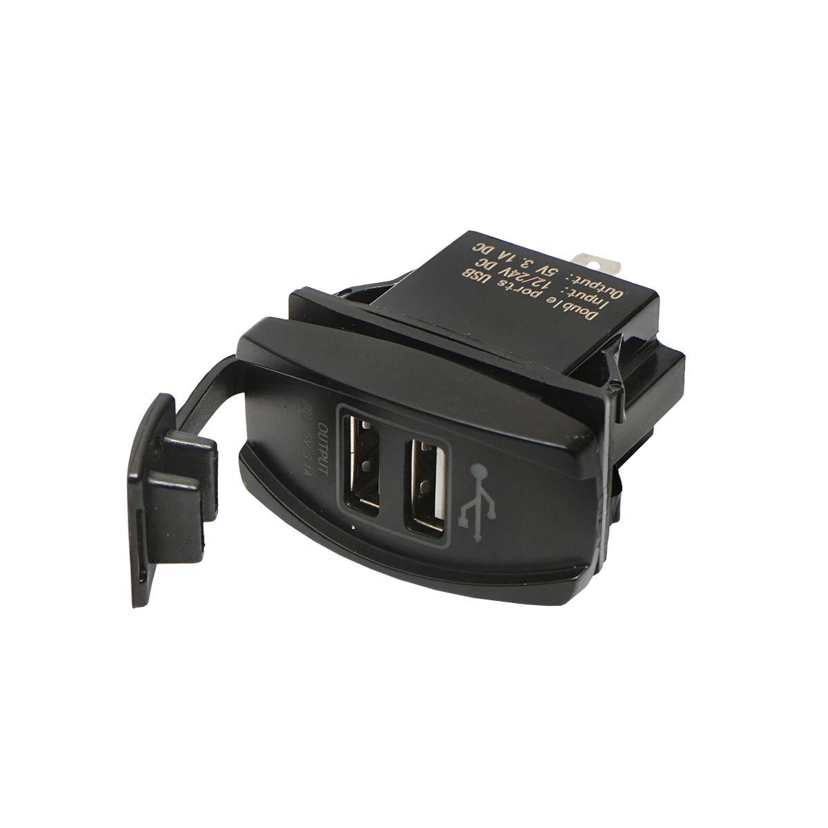 Incarcator universal 12/24V cu doua porturi USB, tensiune de iesire 5V/3.1A DC (montaj in Tablou bord; grila, etc.)  incarcare rapida  - imagine 4