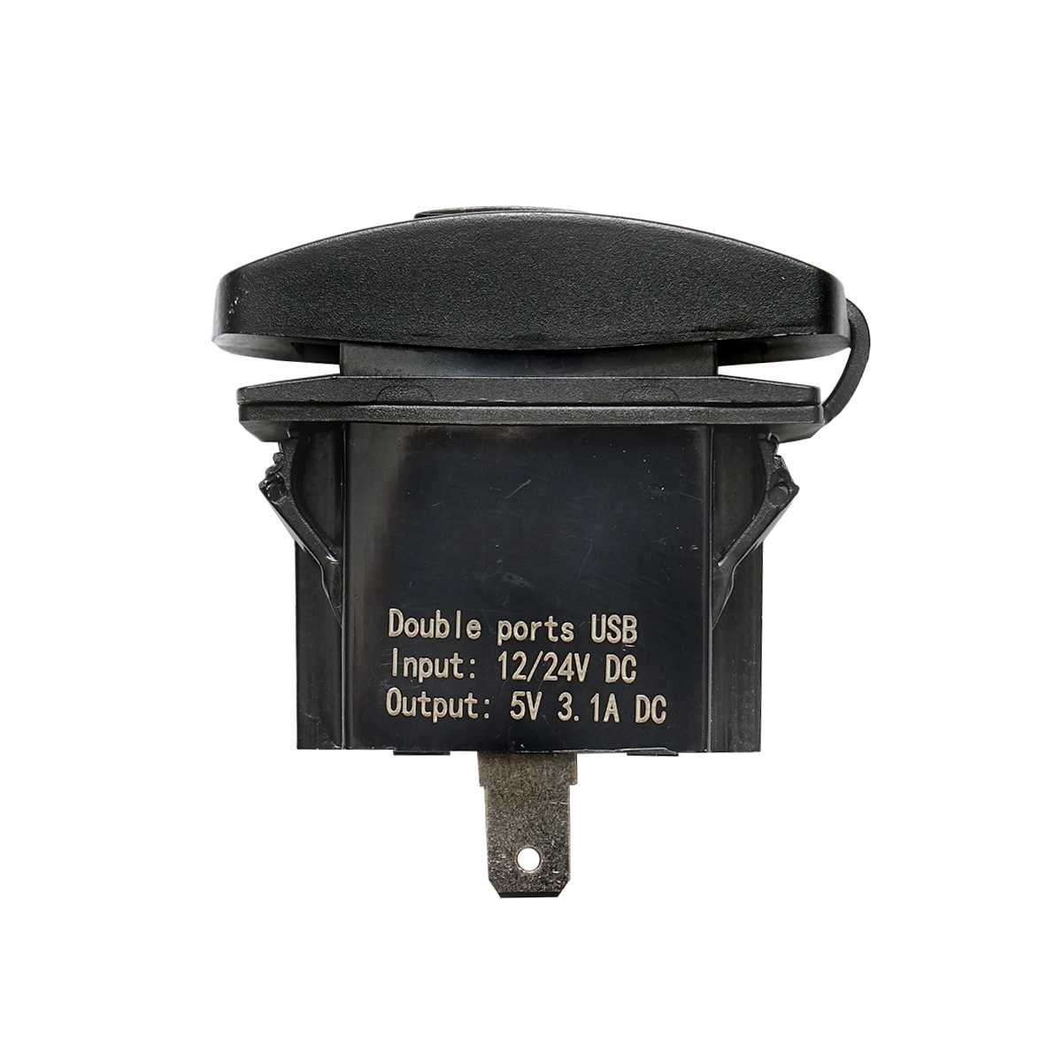 Incarcator universal 12/24V cu doua porturi USB, tensiune de iesire 5V/3.1A DC (montaj in Tablou bord; grila, etc.)  incarcare rapida  - imagine 3