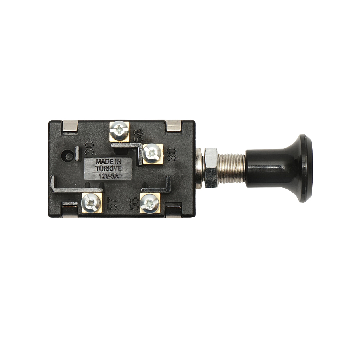 Intrerupator scurt on-off 12V/5A pull switch cu piulita prindere metalica Breckner Germany - imagine 5