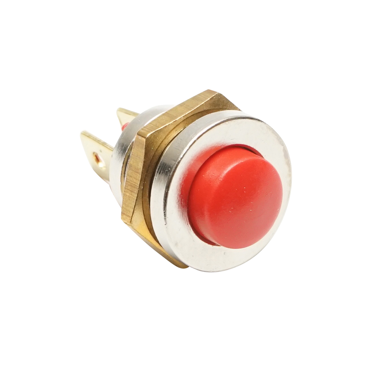Buton pornire metalic cu revenire, rosu 12-24V DC/10A, 125-250V AC/2A Breckner Germany - imagine 3