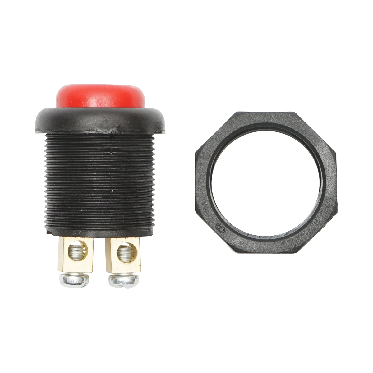 Buton pornire din plastic cu revenire, rosu 12-24V DC/10A, 125-250V AC/2A Breckner Germany - imagine 2
