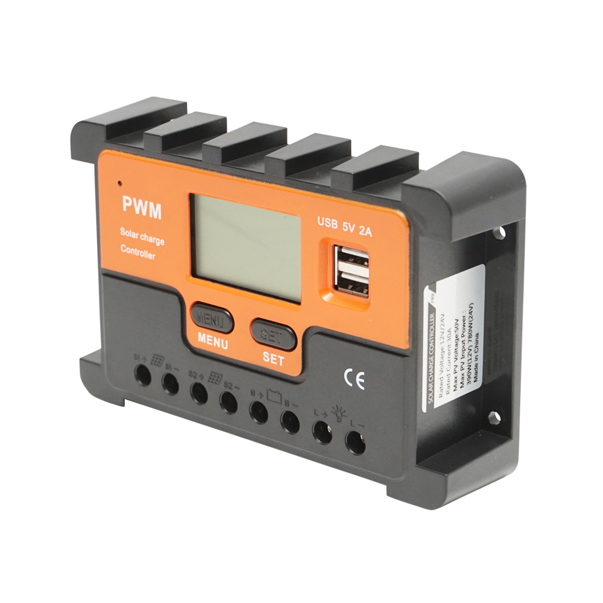 Regulator tensiune pentru panou solar 30A 12V/24V 2X port USB 5V/2A Breckner Germany - imagine 3