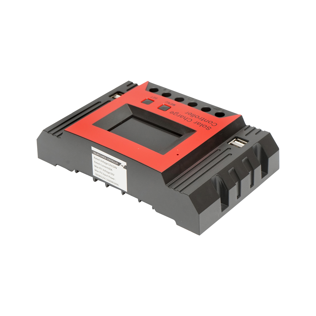 Regulator tensiune PWM panou solar 60A 12V/24V 4X port USB (12V=780W) (24V=1560W) max. 50V - imagine 4
