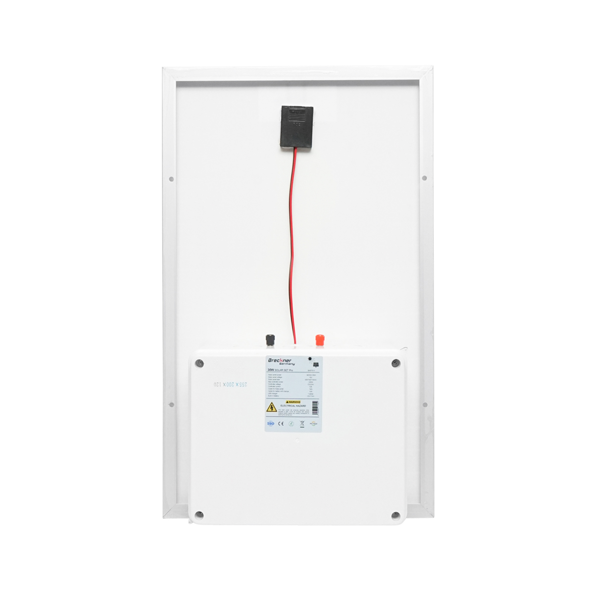 Panou solar 30W 560x350x135mm cu baterie 12V/17Ah, regulator 12-24V/10Ah si 2x port USB Breckner Germany - imagine 3