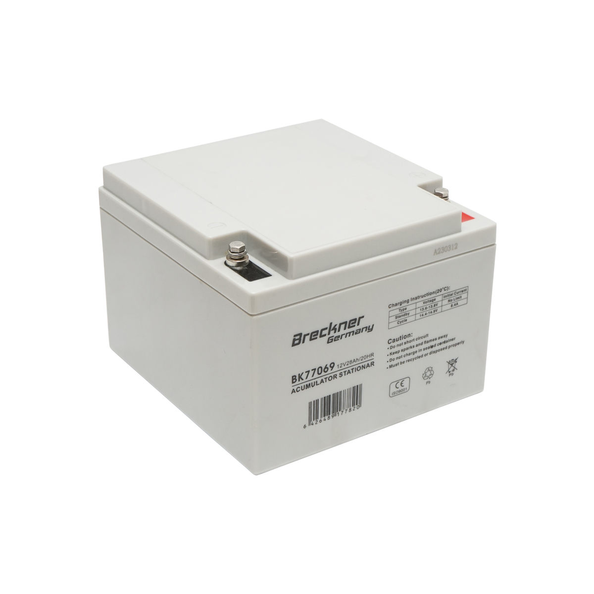 Baterie sistem solar cu gel 12V 28Ah 20HR 175x165x125mm FCD12-28 Breckner Germany - imagine 4