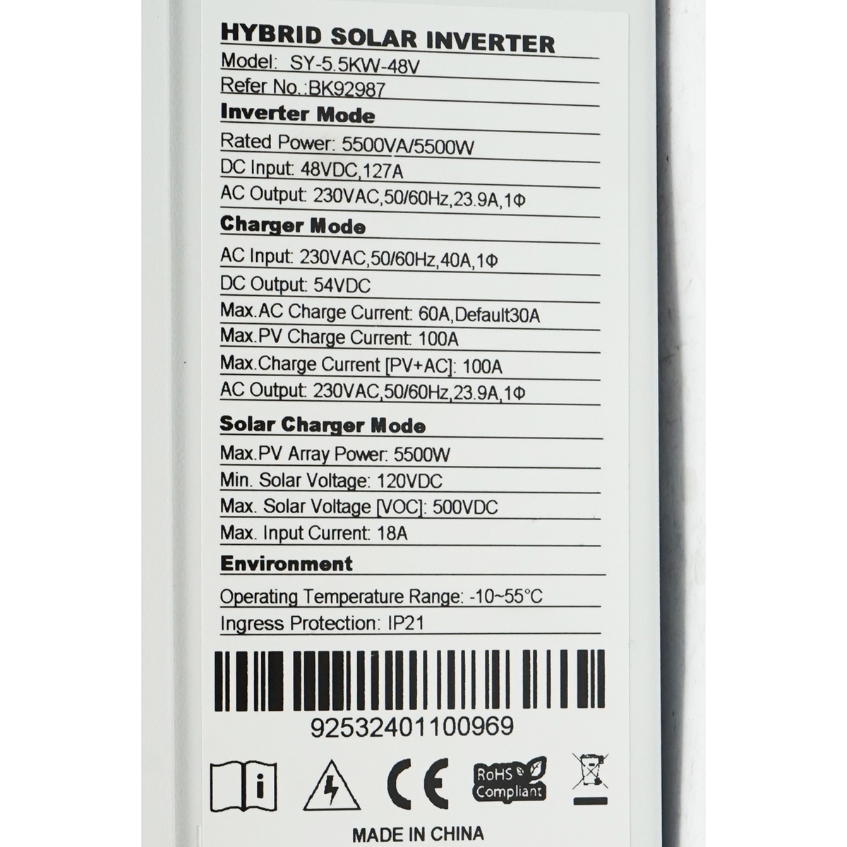 Invertor solar on/off grid, hybrid SY-5KW-48V, 100A monofazic-trifazic Breckner Germany - imagine 5