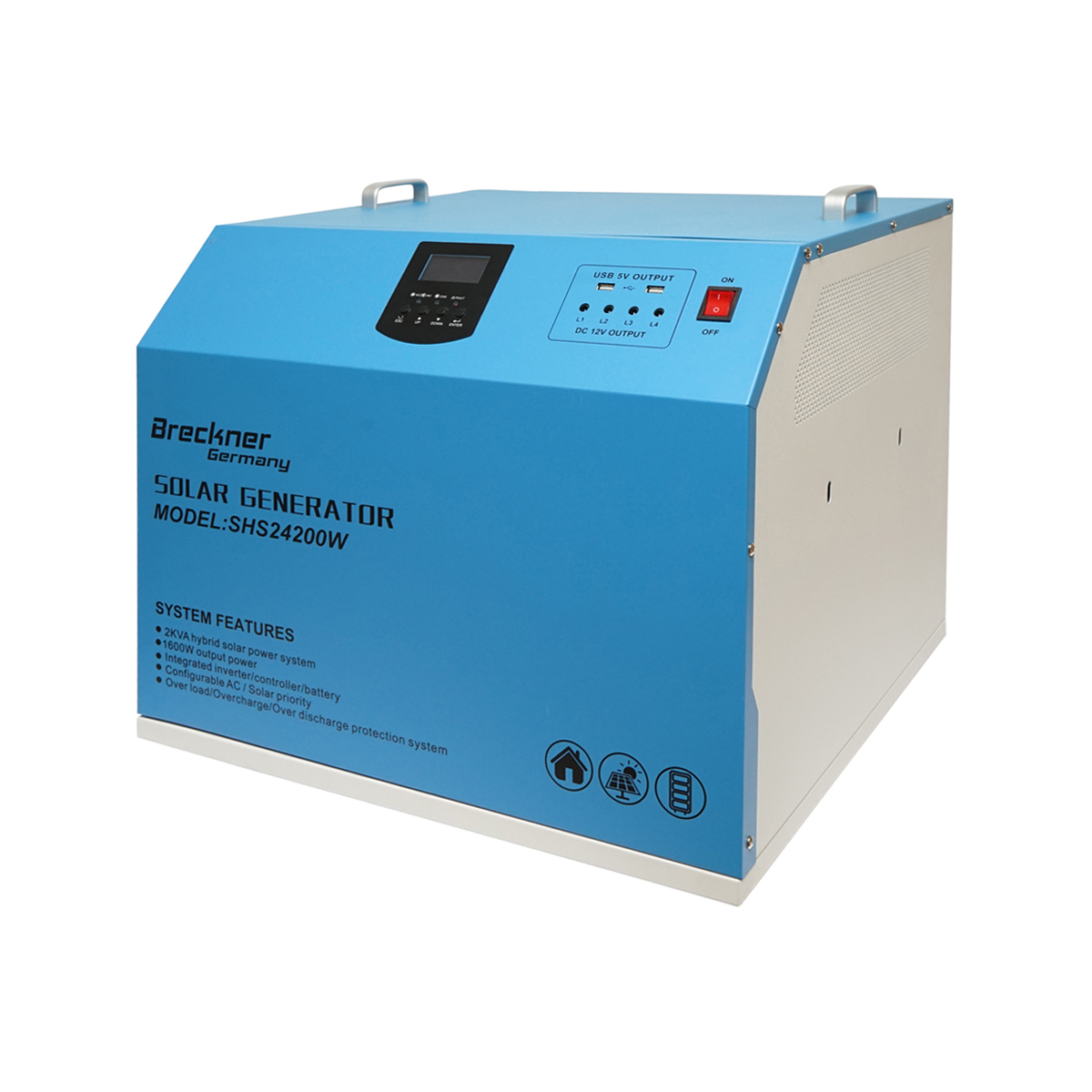 Invertor 1600W Hybrid  PWM 24V 50A Breckner Germany mobil cu controler solar - imagine 2