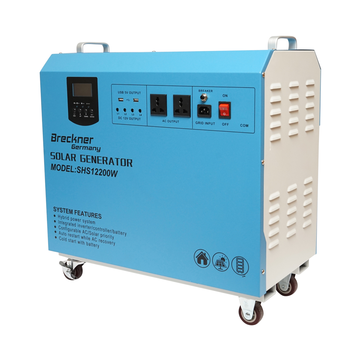 Kit sistem solar fotovoltaic mobil 600W, 12V/85Ah cu invertor PMW 800W Breckner Germany - imagine 2