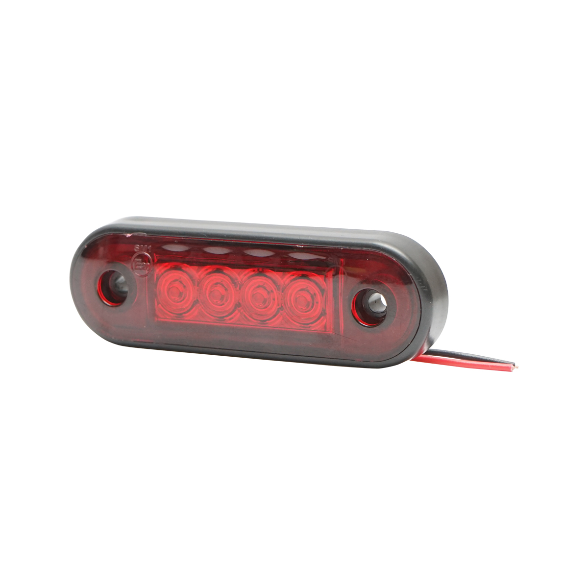 Lampa gabarit laterala ovala LED 12-24V rosie 4 LED-uri 85x28x11mm Breckner Germany - imagine 2
