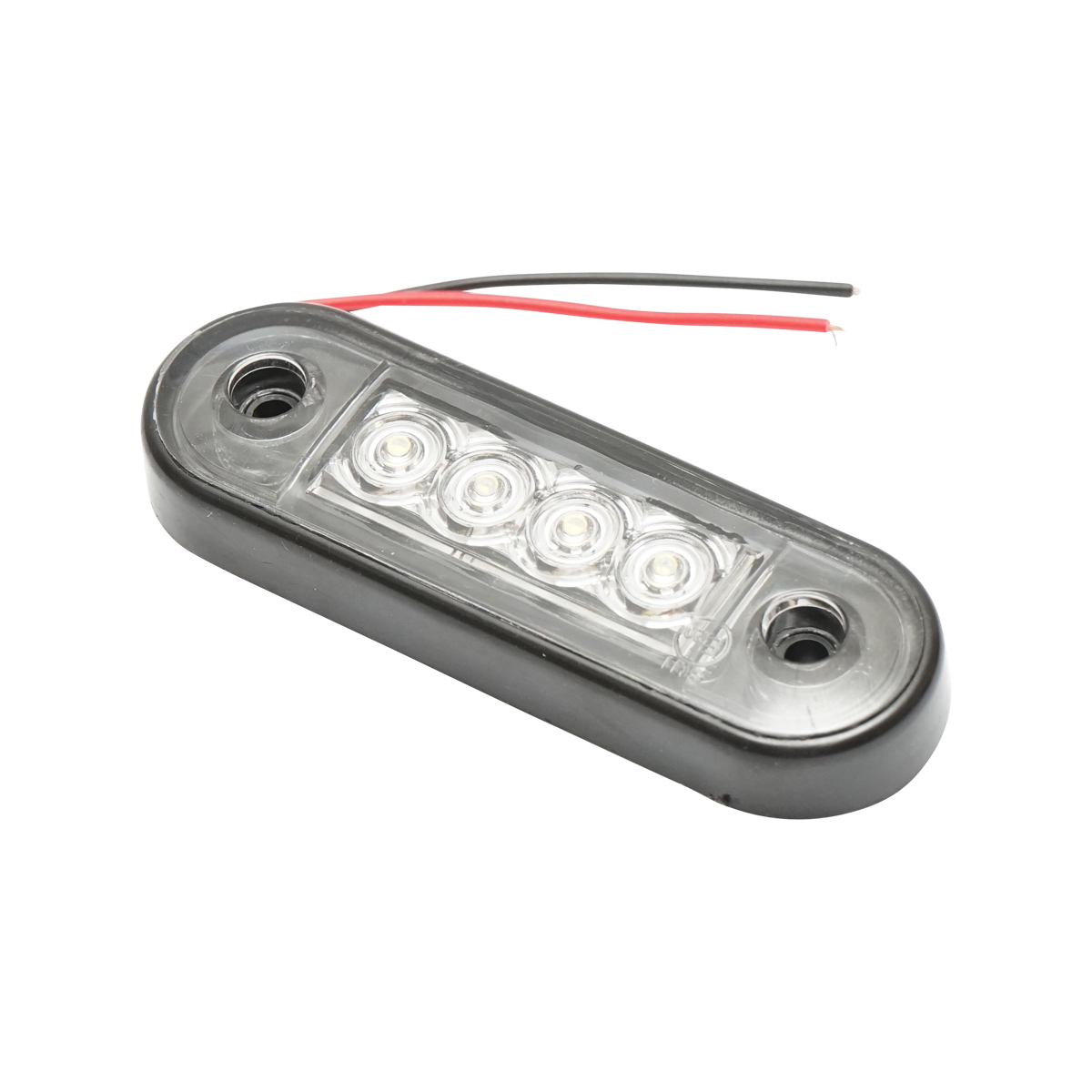 Lampa gabarit laterala ovala LED 12-24V alba 4 LED-uri 85x28x11mm Breckner Germany - imagine 4