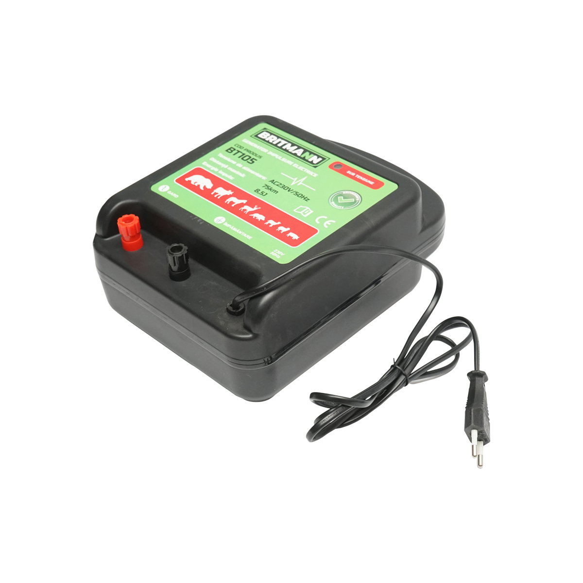 Aparat generator de impulsuri AC230V/50Hz 8.5 Joule 75km pentru gard electric BRITMANN - imagine 3