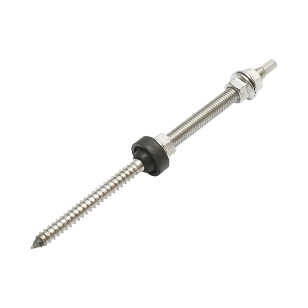 Surub distantier pentru acoperis tabla cutata M10x200mm cu garnitura cauciuc pentru prinderi panou solar fotovoltaic sistem B - imagine 2