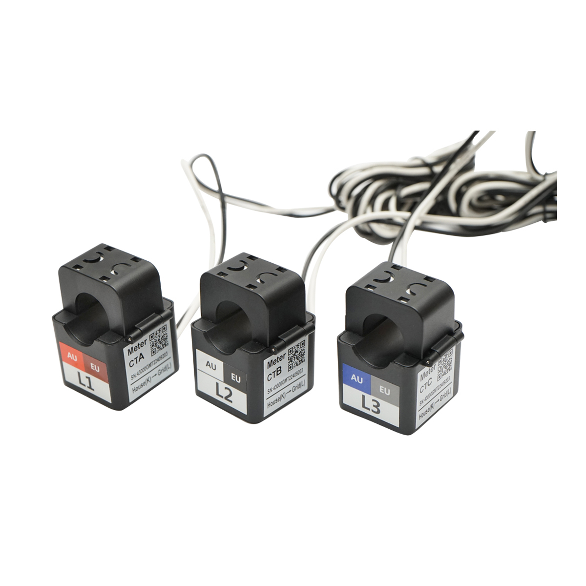 Kit releu putere, Split Core GM3000 300A/5A GOODWE smart meter , trifazic 3x230V, 400V, 120A/40mA cu siguranta digitala, transformator  - imagine 3