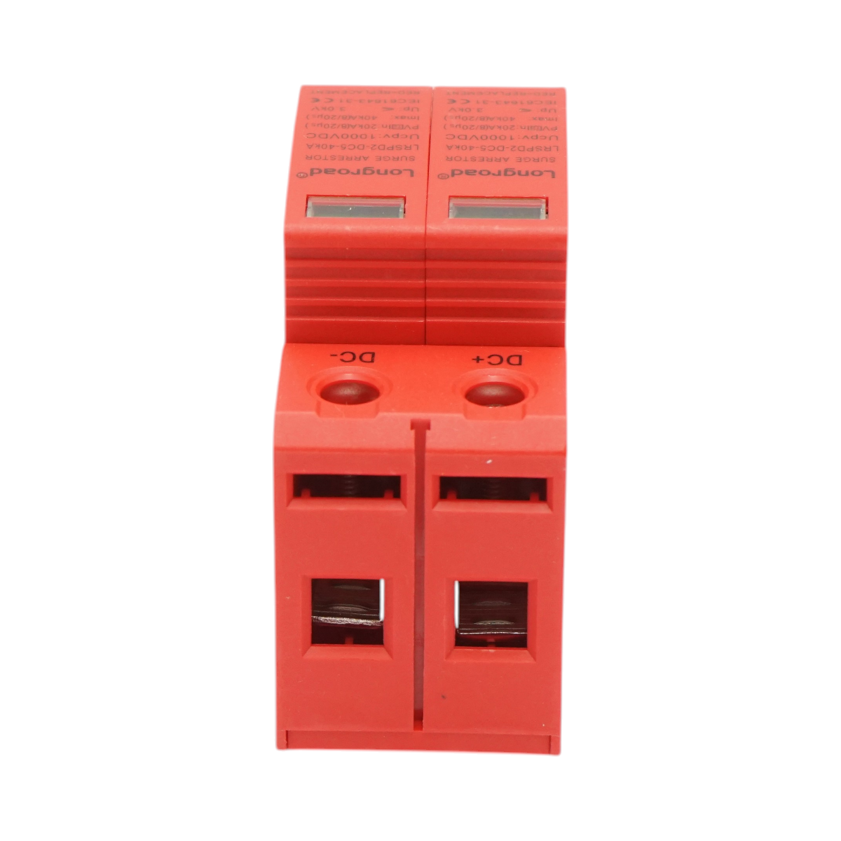 Descarcator supratensiune cu semnalizare sisteme fotovoltaice DC 2P tip C 1000VDC LRSPD2-DC5-40KA Longroad - imagine 3