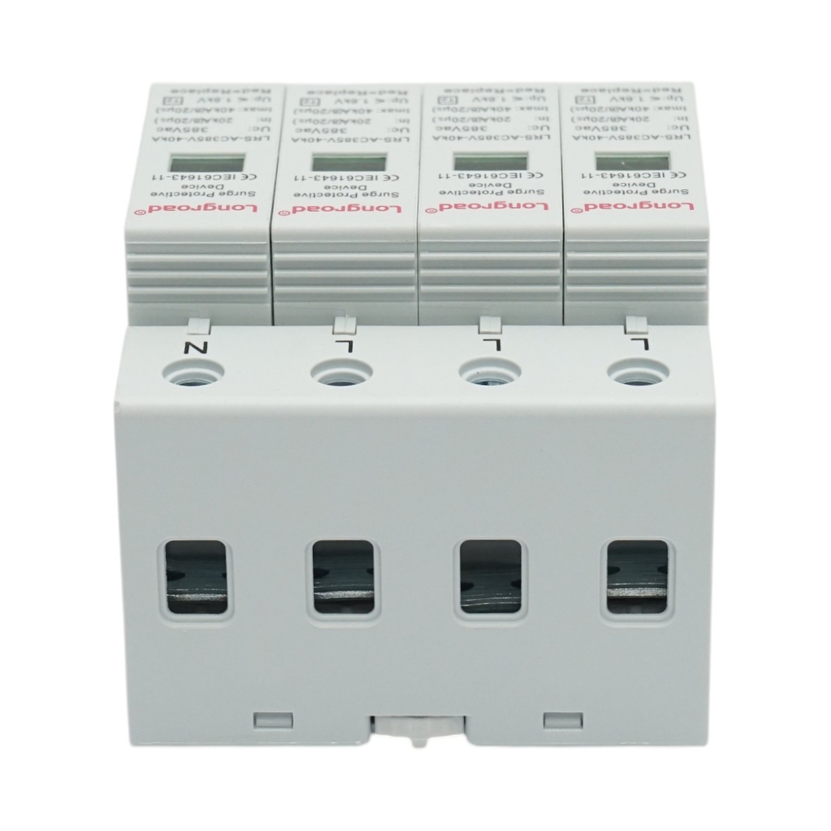 Descarcator de supratensiune cu semnalizare 4P 385VAC 20-40kA SPD Longroad - imagine 2