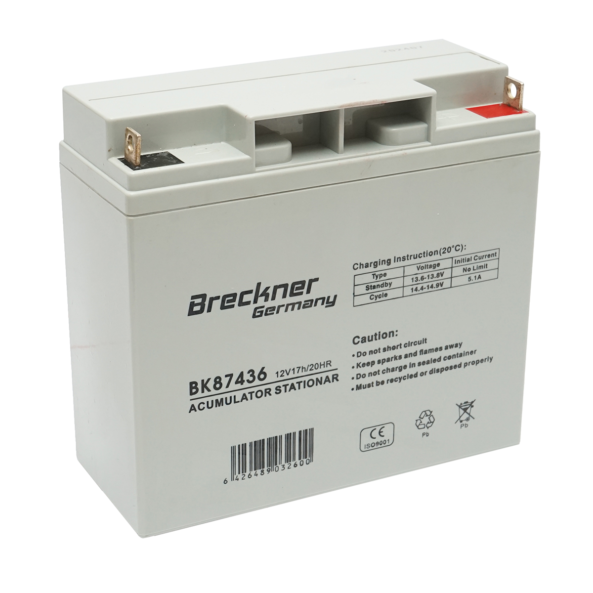 Baterie pentru panou solar 12V, 17Ah-20Hr Breckner Germany - imagine 3