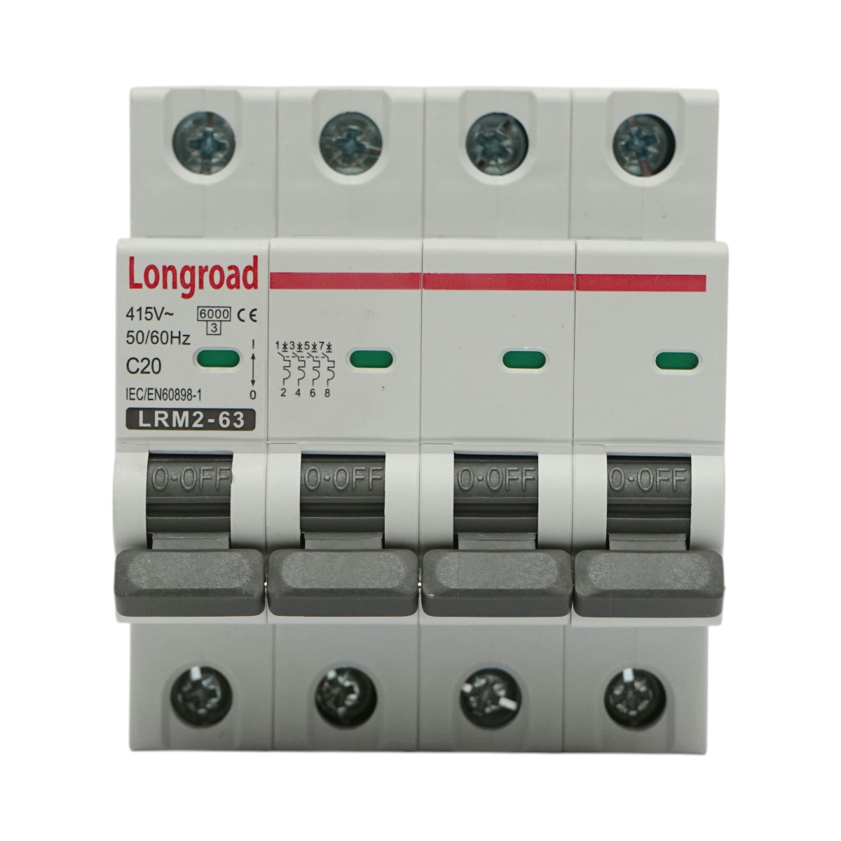 Siguranta automata intrerupator MCB 4P 20A 415VAC Longroad