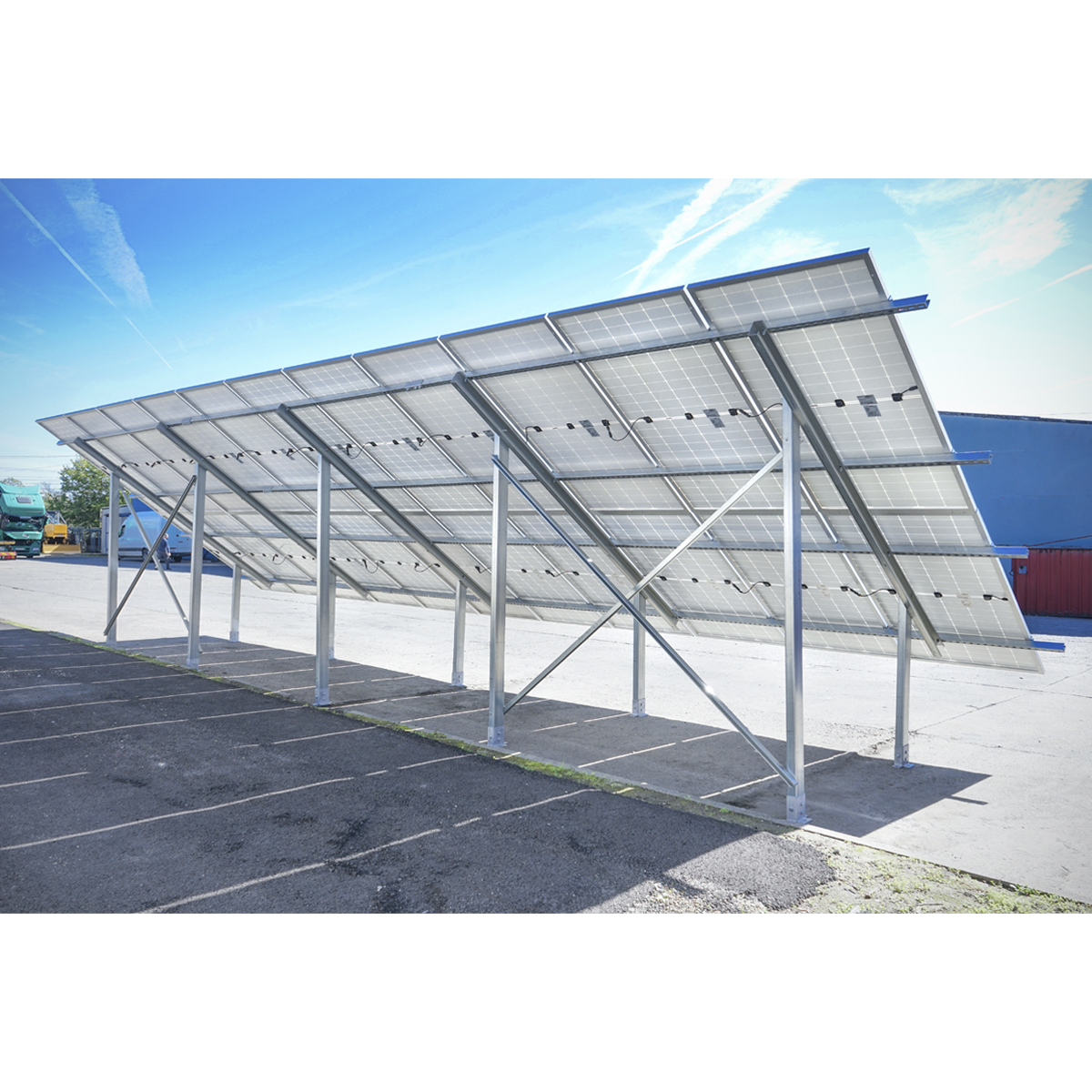 Sistem complet montare, structura panouri solare fotovoltaice la sol-ciment 10KW Breckner Germany - imagine 3