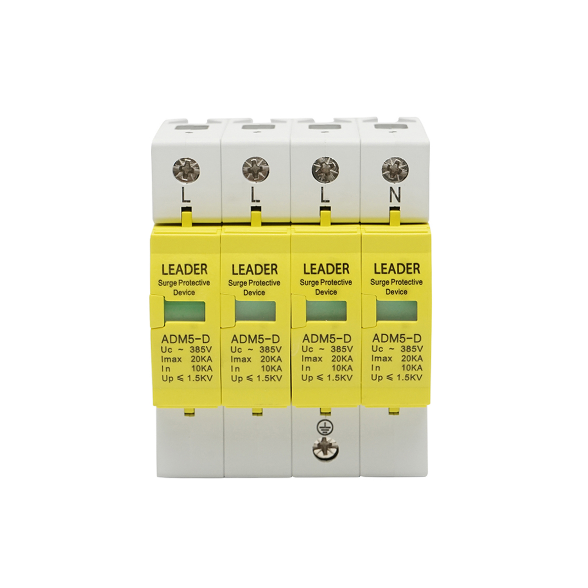 Descarcator la supratensiune cu semnalizare pentru sisteme fotovoltaice LA-SPD-4P-20kA-385V Leader