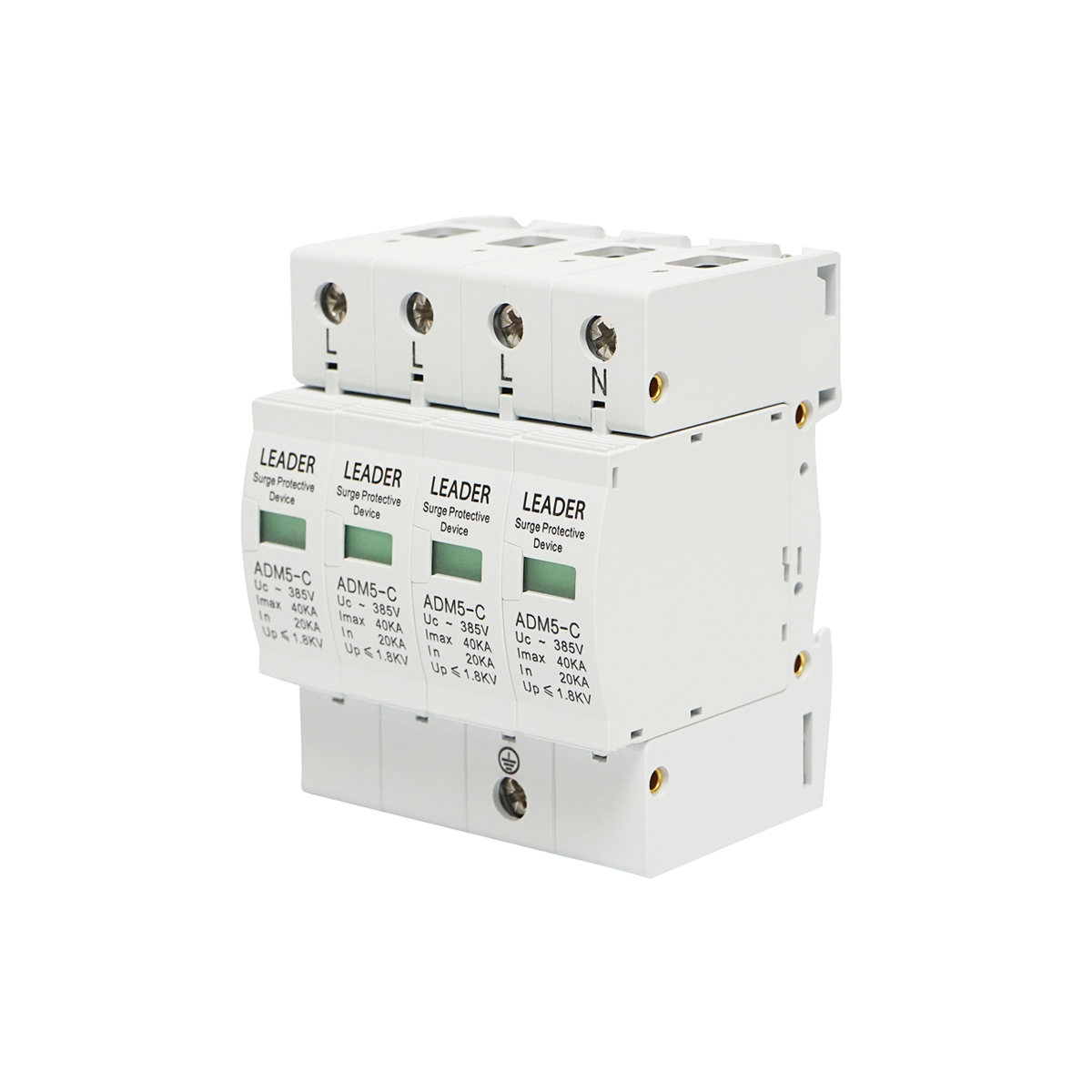 Descarcator la supratensiune cu semnalizare pentru sisteme fotovoltaice LA-SPD-4P-40kA-385V Leader - imagine 2