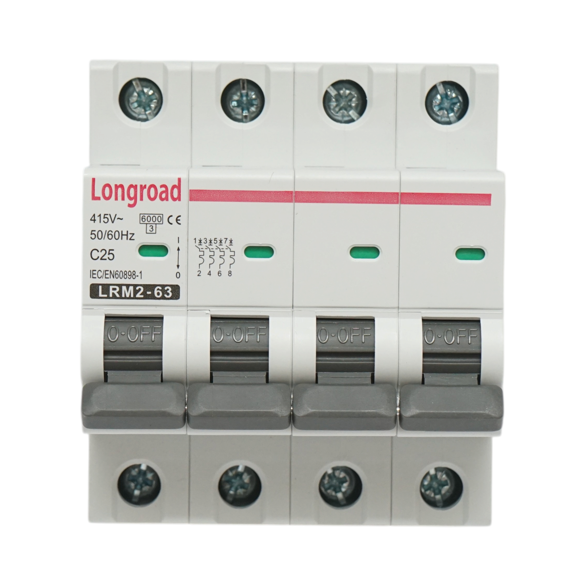 Siguranta automata intrerupator MCB 4P 25A 415VAC Longroad