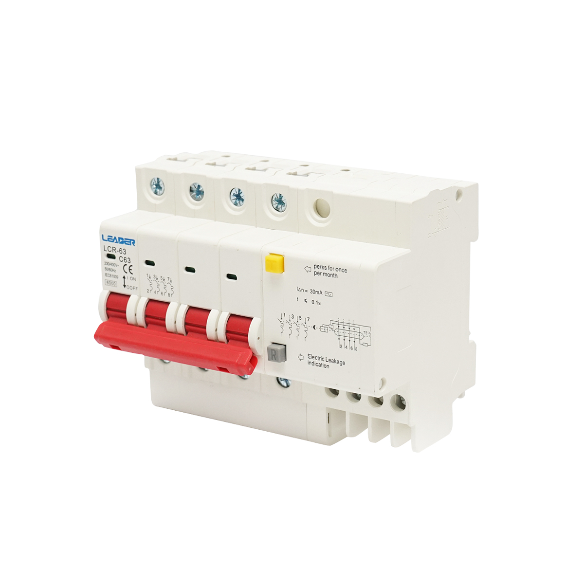 Siguranta diferentiala 4P, 63A, 30mA Leader - imagine 2