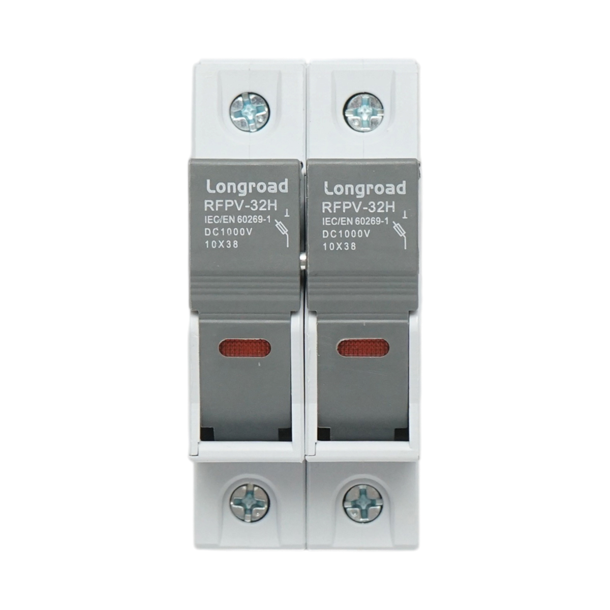 Suport soclu siguranta fuzibila DC fotovoltaic gPV 2P, 1000V, 32A 10x38 RFPV-32H Longroad