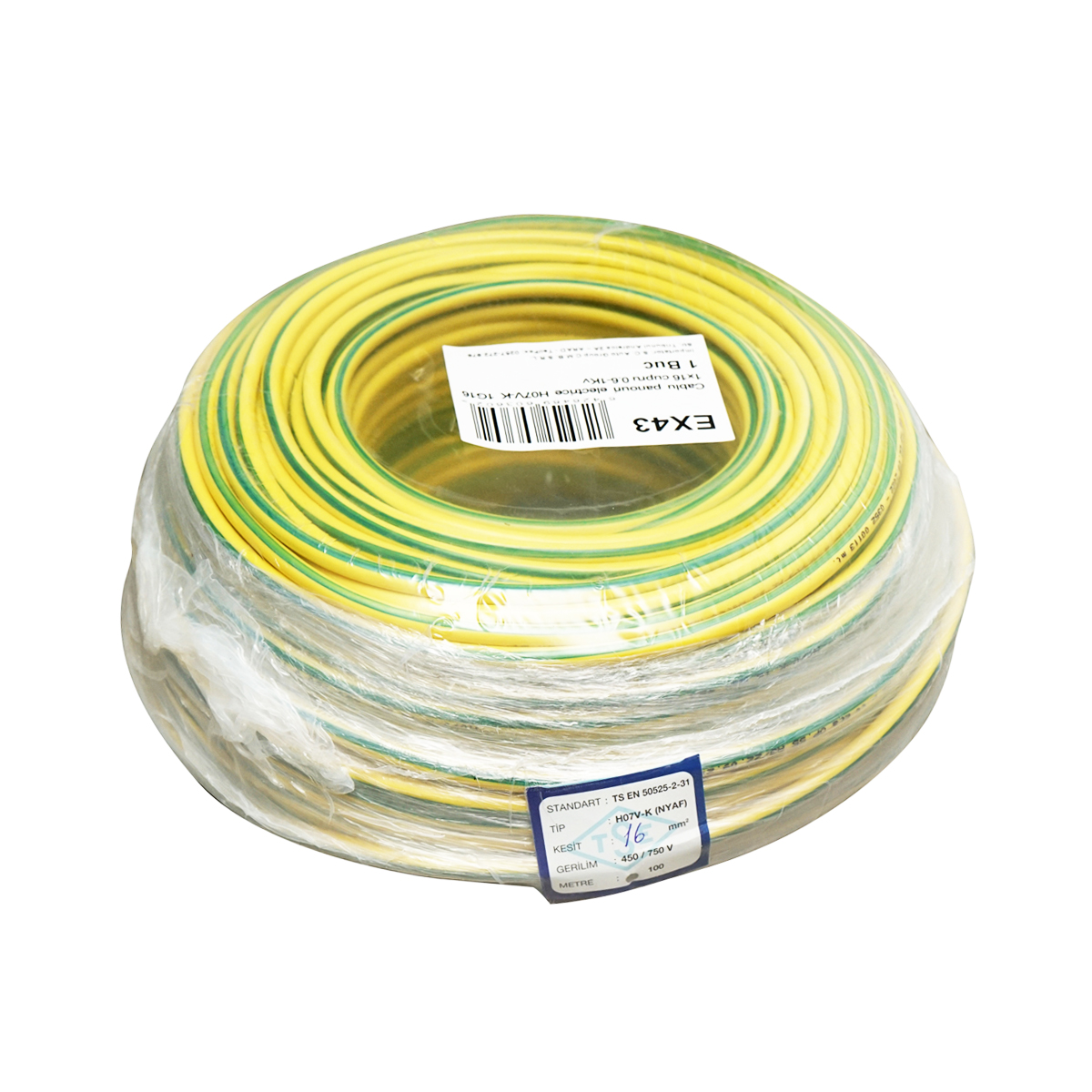 Cablu impamantare din cupru, 25m pentru panouri solare MYF 1x16mm, 450/750V verde galben - imagine 3